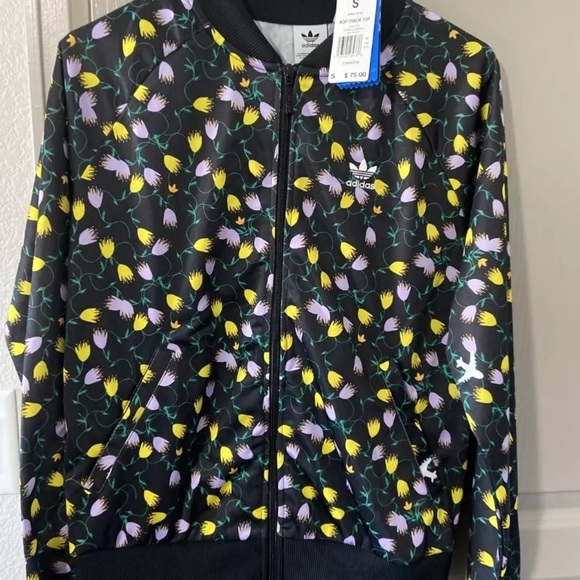 Adidas Originals All Over Print Jacket S Tulips - Picture 1 of 3